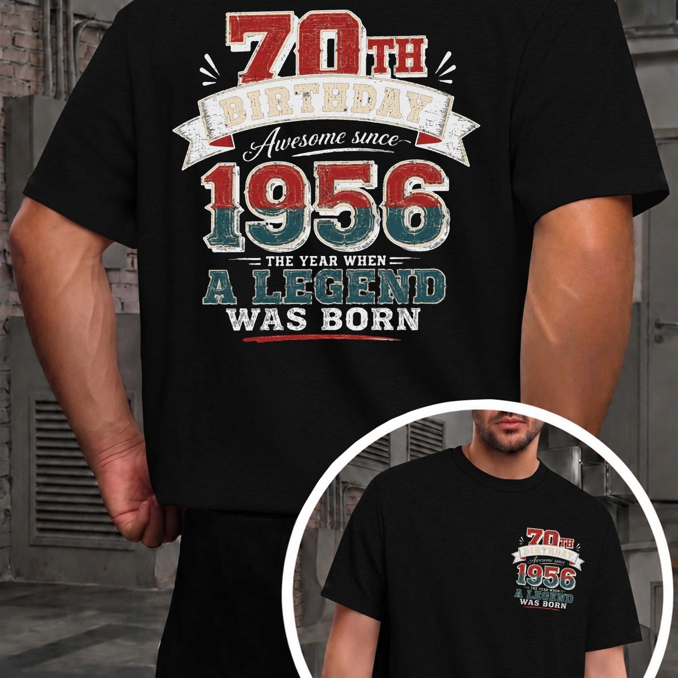 70th Birthday Legend Men's T-shirts with Markings