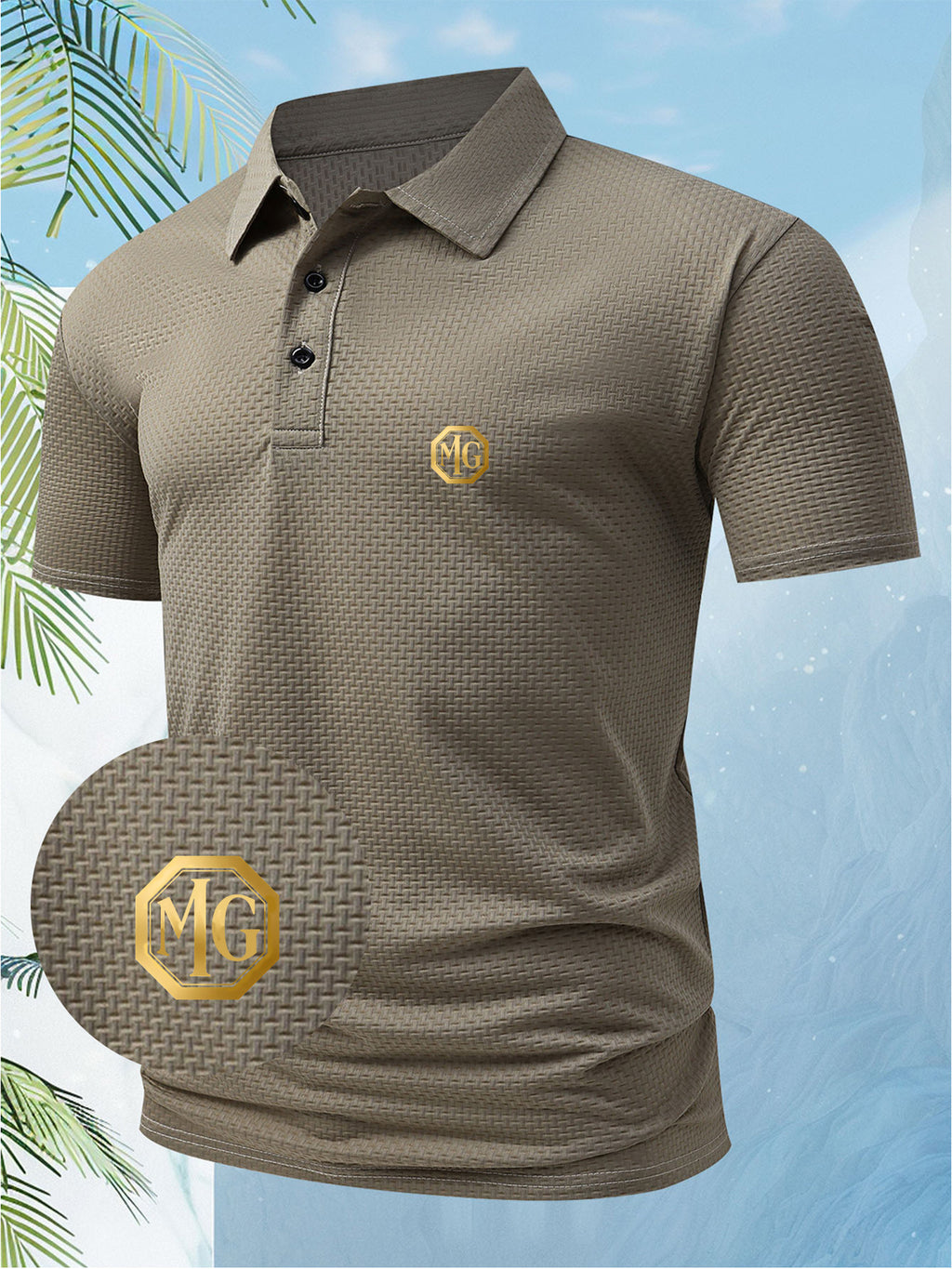 A Men's Unique and Creative for MG English Letter Fashion Design Logo Polo Shirt, Suitable for All Seasons. The Regular Fit Combines European and American Fashion, Showcasing a Casual and Simple Style, Making It Ideal for Formal Occasions and Daily
