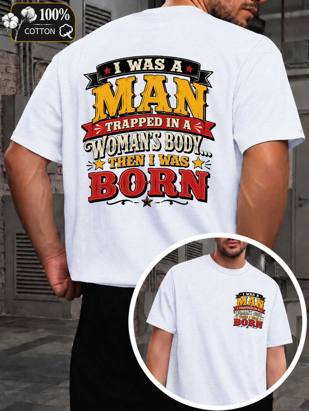 Man Trapped Before Birth Men'S T-Shirts with Markings