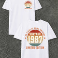 Men's Vintage 1987 Limited Edition T-Shirt - Retro 30+ Year Suitable for Casual Wear, Themed Events & Everyday Use, Machine Washable Round Neck Tee with Original Markings, Nostalgic Apparel