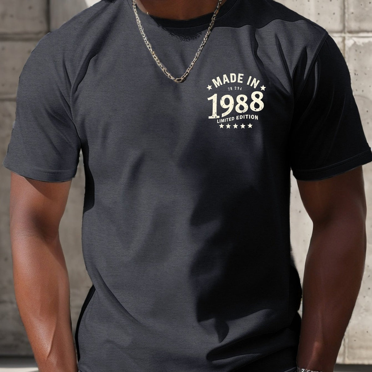 Limited Edition Print T-Shirt from 1988, Men'S Tees, Casual Short-Sleeve Shirt Perfect for Summer