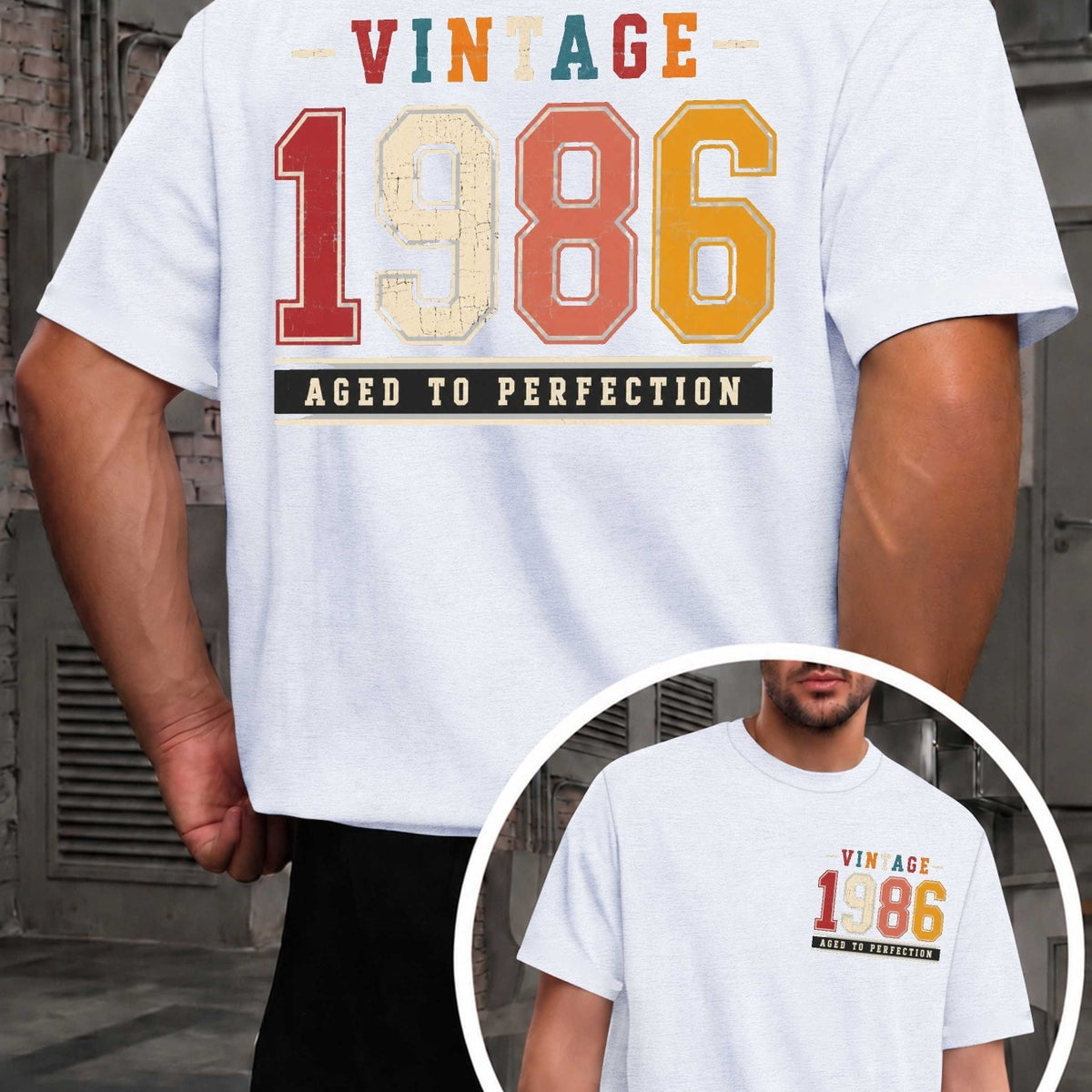 Vintage Aged to Perfection Men'S T-Shirts with Markings