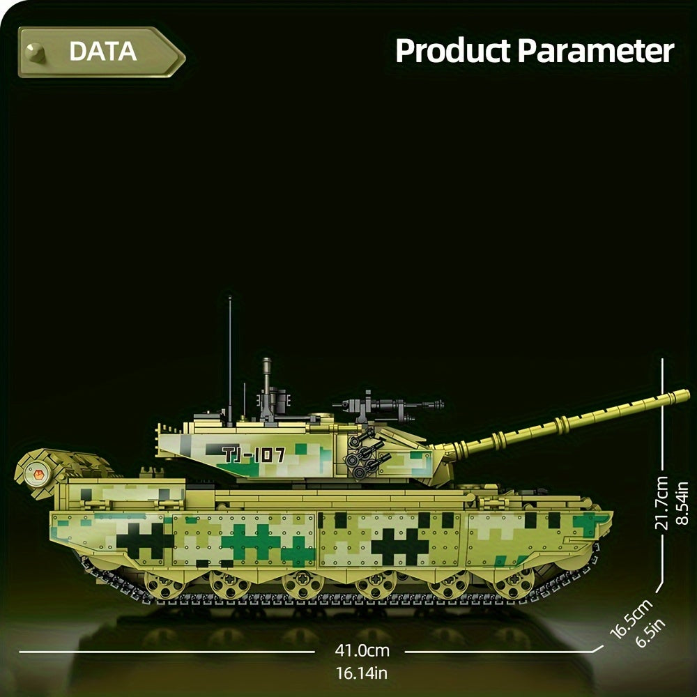 2022PCS simulation tank model, finely restore military details, match movable battery structure, build with high quality parts, adapt to military enthusiasts and assembling talents, immersive experience of creative building fun