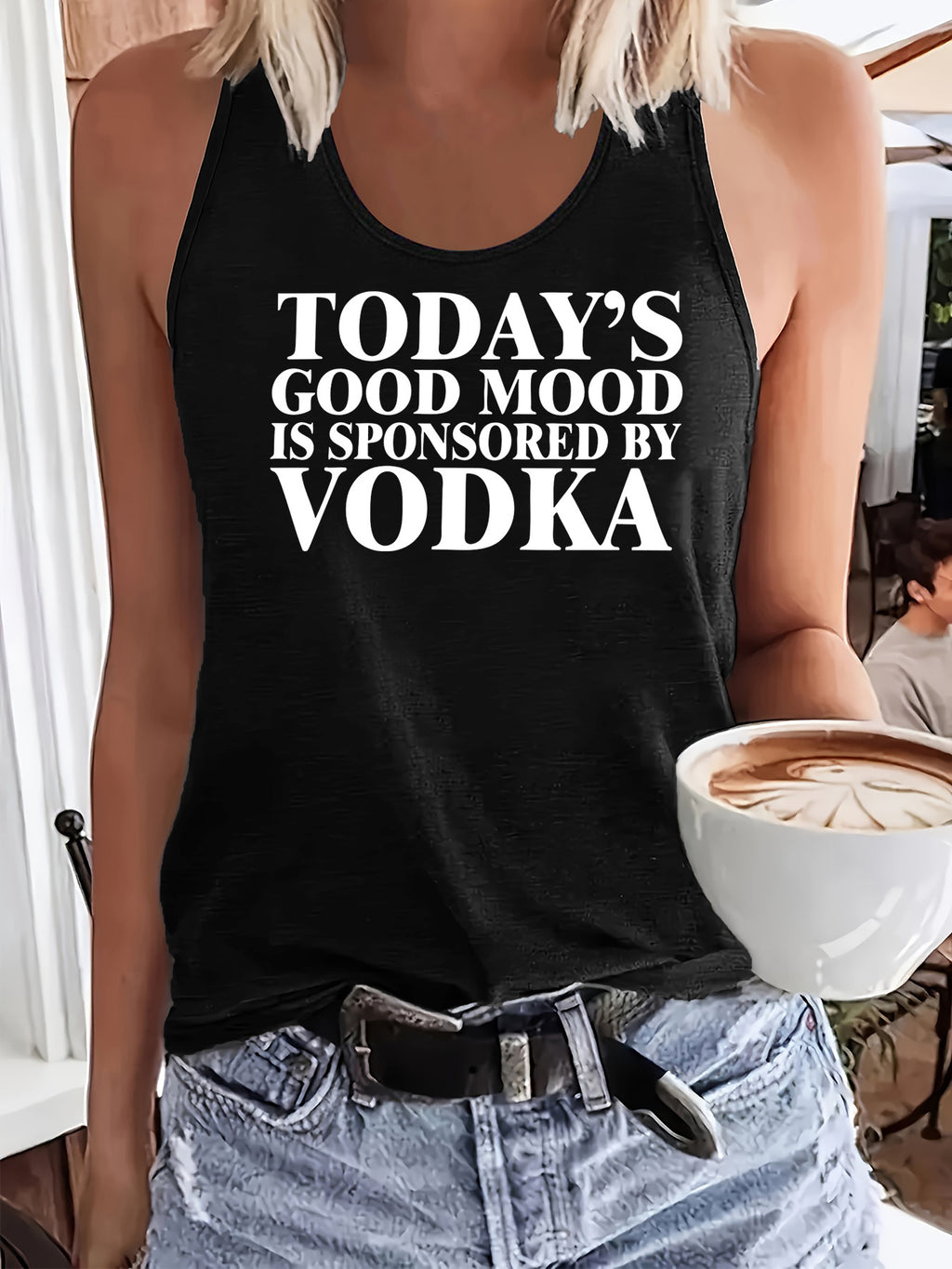 Item #064 4.16 Women's Fashion Tank Top, Printed Round Neck Tank Top, Women's Cool Spring\u002FSummer Tank Top