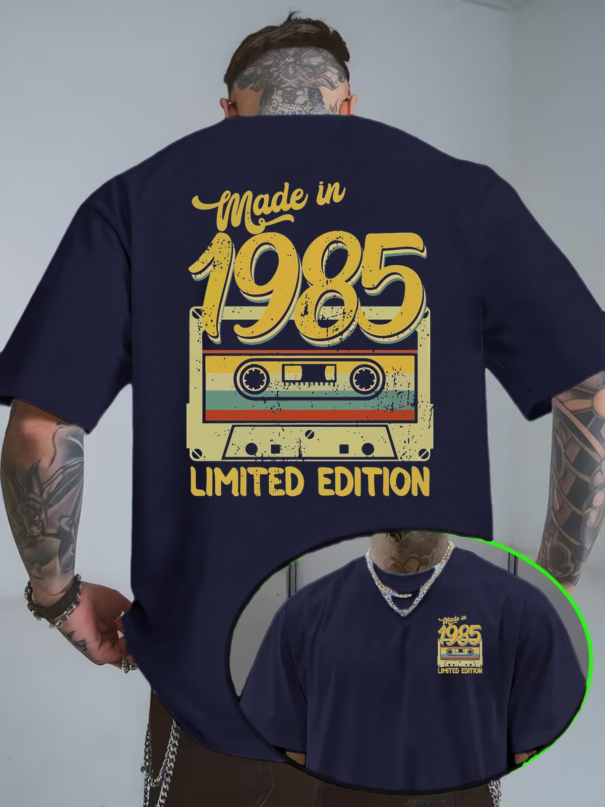 1985 Born Limited Edition Vintage Cassette Print T-Shirt