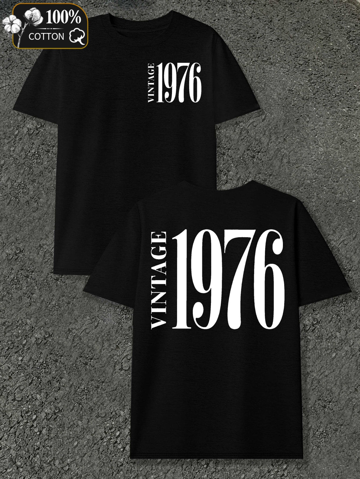 Vintage 1976 Statement Men'S T-Shirts with Markings