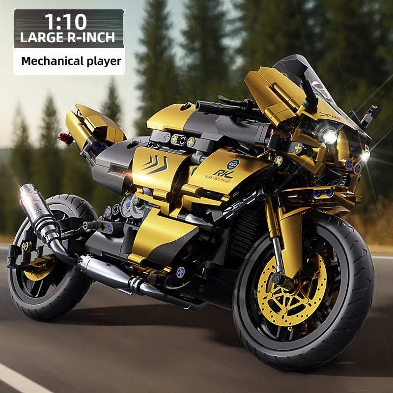 1:10 cool speed motorcycle building block model, easy to operate, suitable for birthday, Christmas, Halloween, Thanksgiving, New Year, party gift-perfect gift for boys and girls
