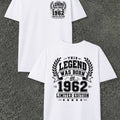 Legend Born In 1962 Men's T-shirts with Markings