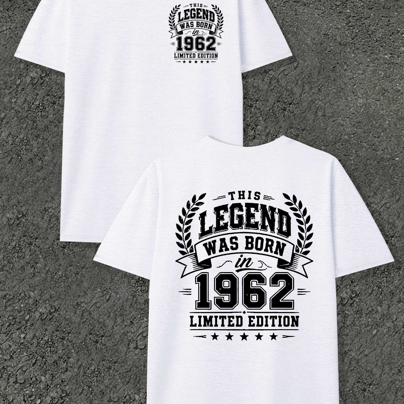 Legend Born In 1962 Men's T-shirts with Markings