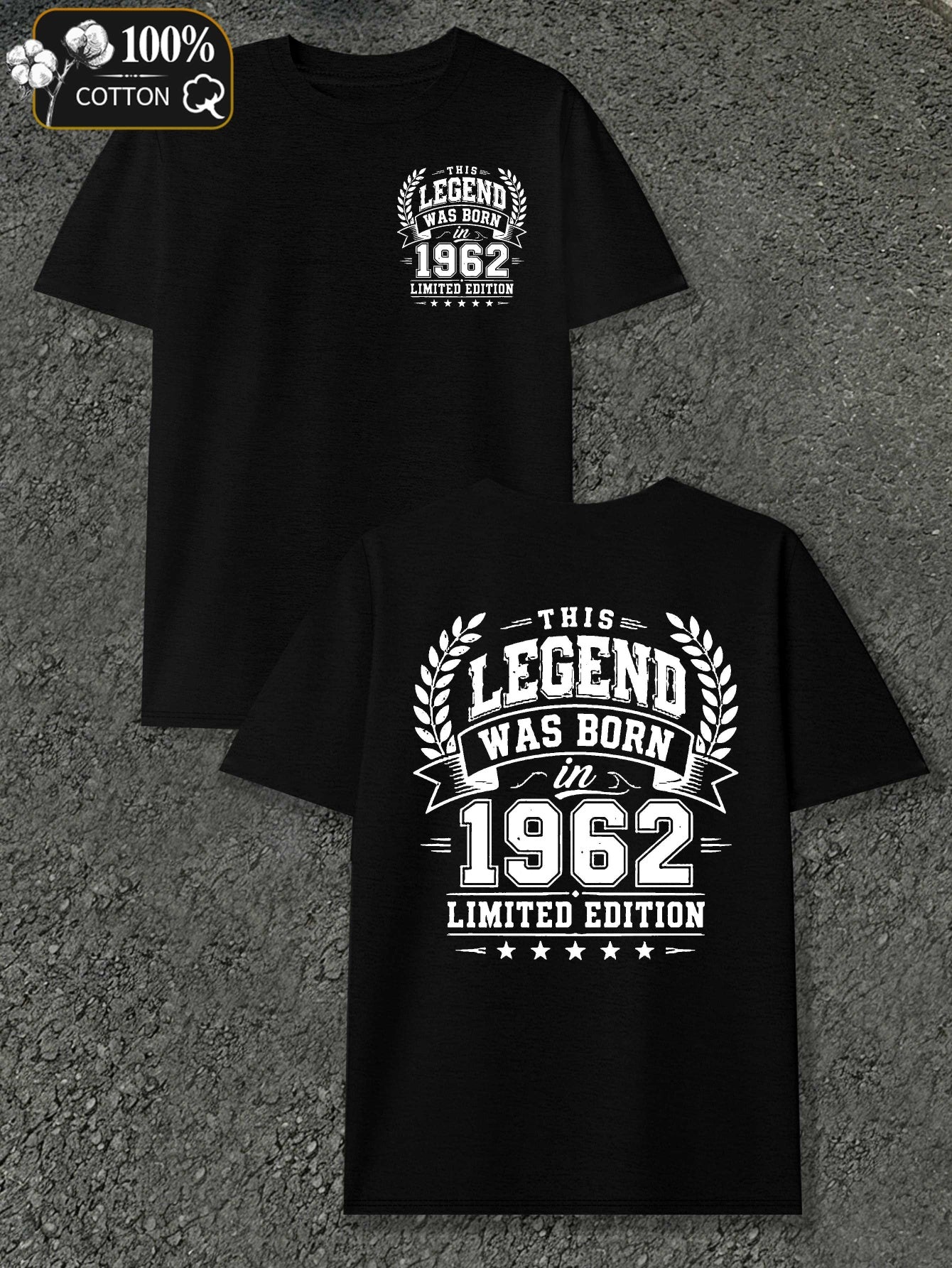 Legend Born In 1962 Men's T-shirts with Markings