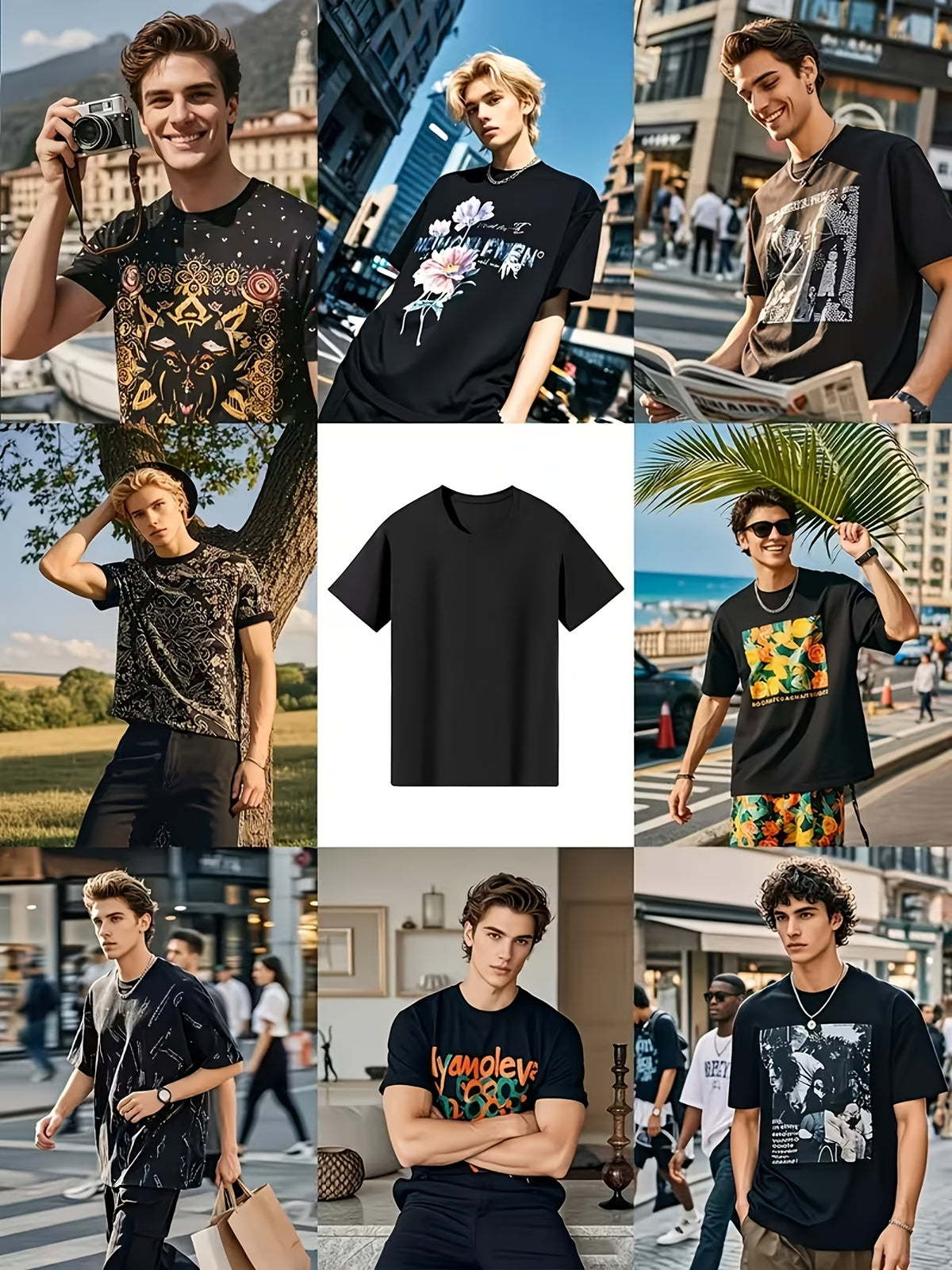 Men'S And Women'S Western Style Three Cartoon Cowboys Wyoming Unisex 100% T-Shirt, Soft, All Season Casual Streetwear Essential, All-Match All Season Style, Affordable Daily Wear And Perfect Christmas Gift for Fans And Friends - 220G