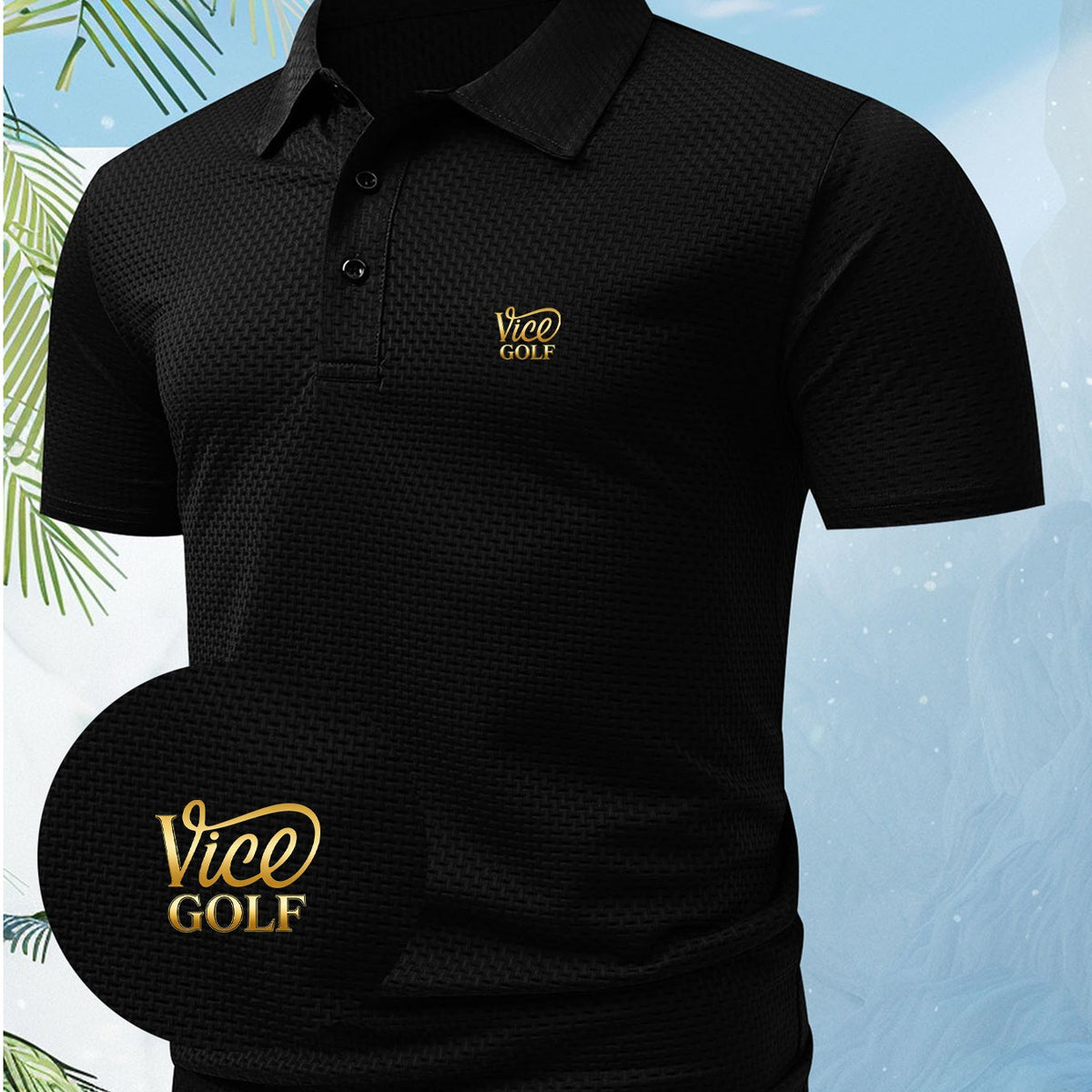 A Men's Unique and Creative Vice GOLF English Letter Fashion Design Logo-printed Short-sleeve Shirt, Suitable for All Seasons. The Regular Fit Combines European and American Fashion, Showcasing a Casual and Simple Style, Making It Ideal for Formal
