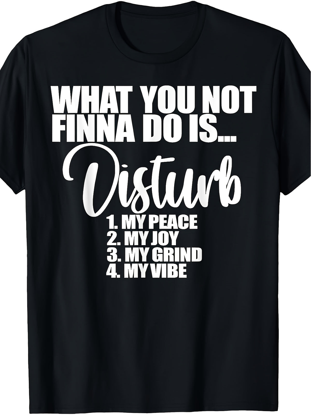 Women'S Don'T Disturb My Peace Happiness Struggle Tshirt Vintage Statement Slogan Style Round Neck Short Sleeve Shirt Suitable for All Seasons Casual Wearsummer T Shirt with Printed Design, Loose Fit, Suitable for Casual Activities