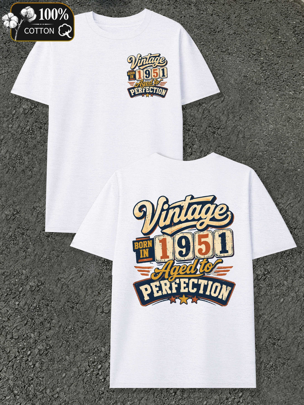 Born in 1951 Perfectly Aged Men'S T-Shirts with Markings