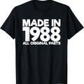 33 Years Old Made In 1988 Funny 33th Birthday T-Shirt