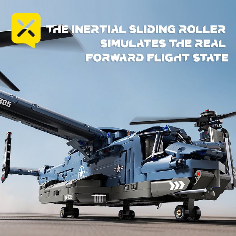 1486PCS "Osprey" fighter building blocks, unlock the new experience of creative assembly. Based on the V - 22 Osprey, the assembly process is full of fun with exquisite building blocks. Whether it is military fans or building block enthusiasts, can find f