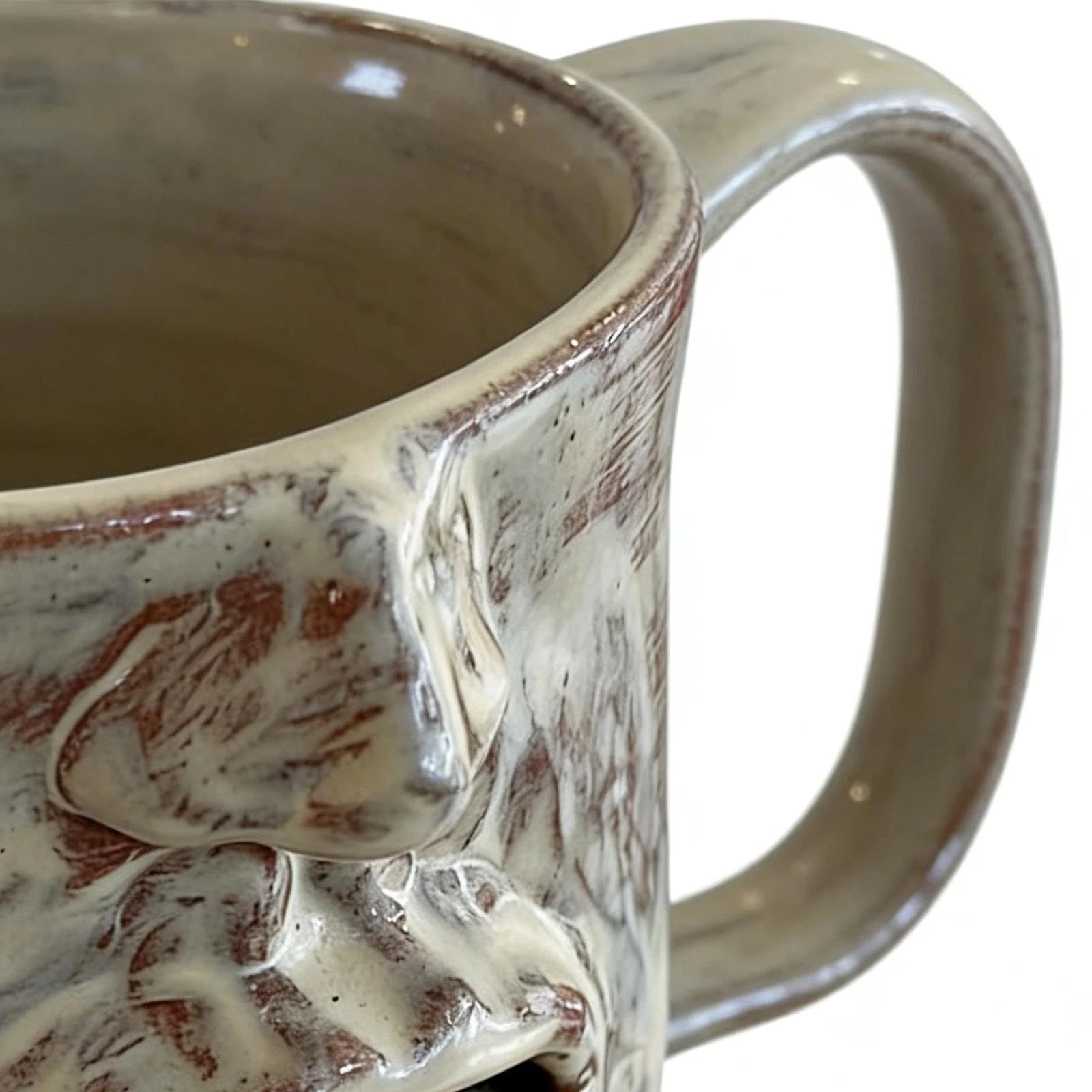 Human Face Design Ceramic Coffee Cup, Funny Tongue Out Artistic Sculptural Mug