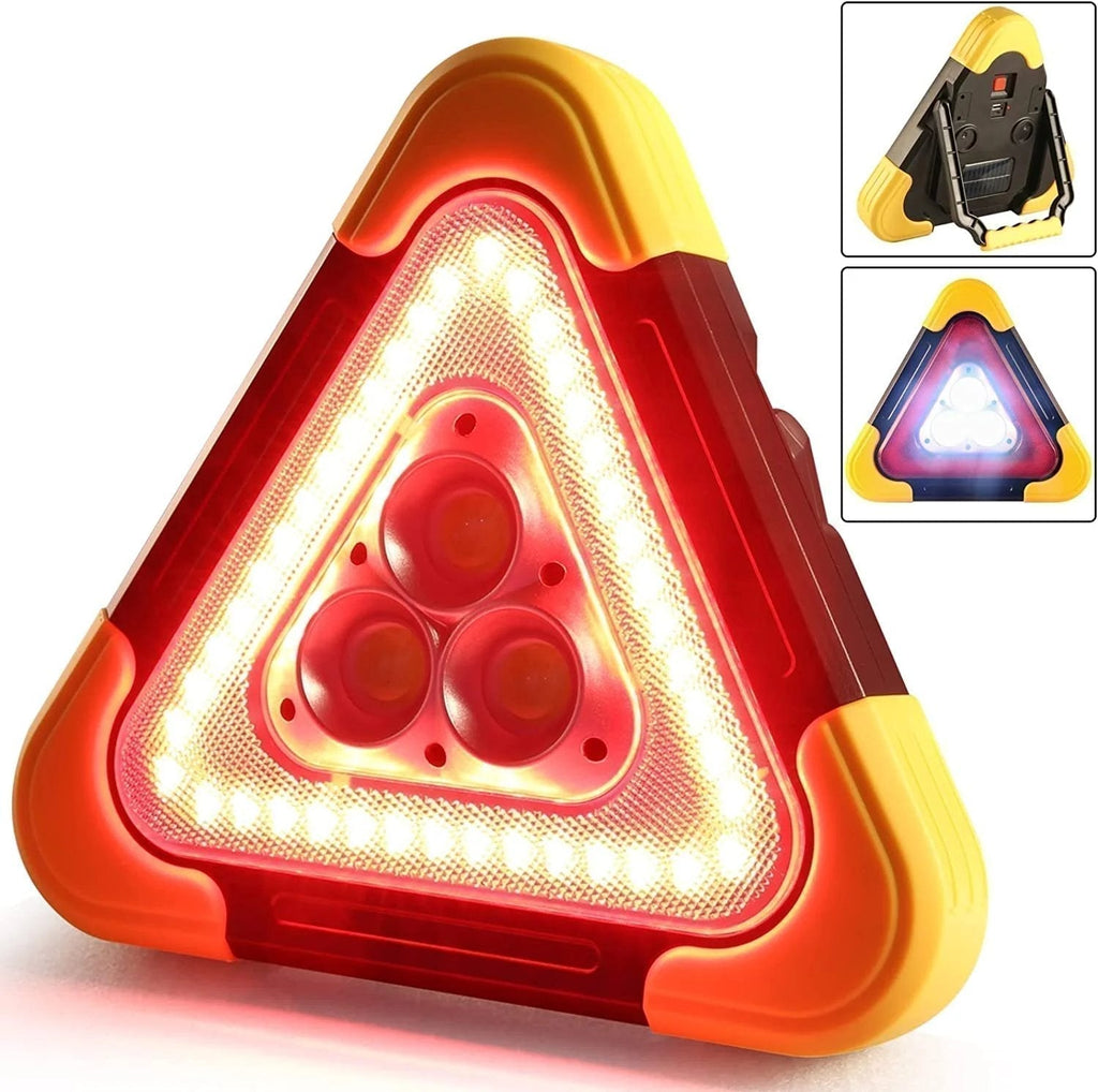 🔥2025 New Arrival🔥 2-IN-1 Solar Emergency Triangle Warning Light at the Roadside