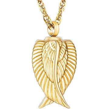 A Piece Of My Heart Lives In Heaven-Souvenir/Winged urn necklace