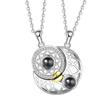 Sun and Moon 100 Languages Projection Necklace（Free Shipping）