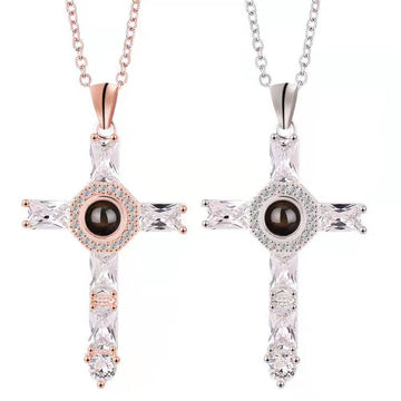 Crystal Cross Projection Necklace（Free Shipping）