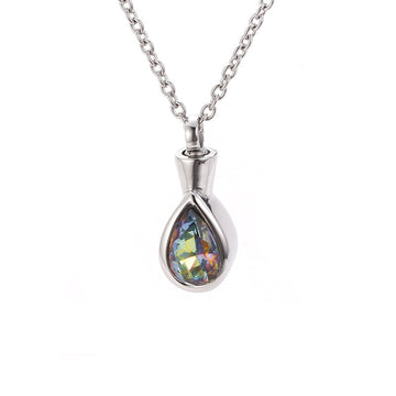 A Piece Of My Heart Lives In Heaven-Souvenir/Heart Shaped Stone Set Urn Necklace