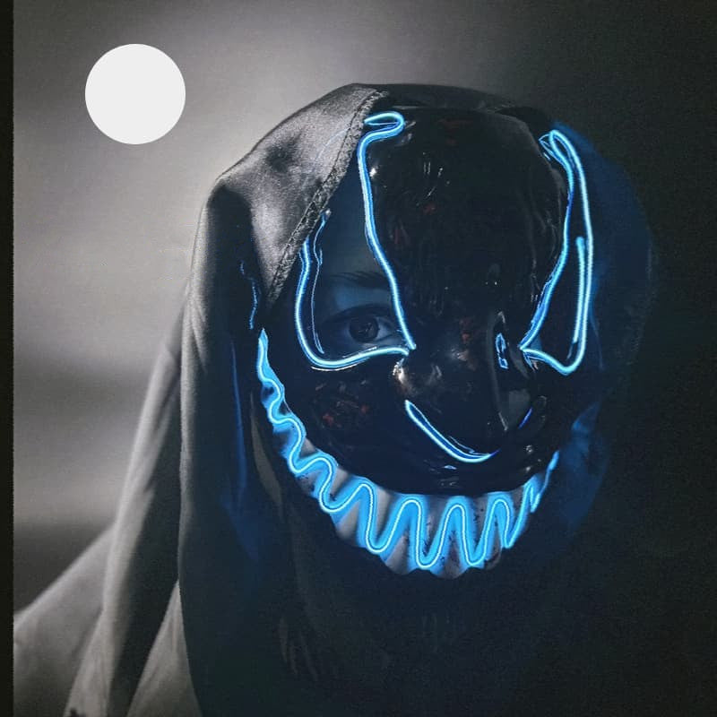 Halloween-Maske LED-Kostüm Gruselige Leuchtmaske