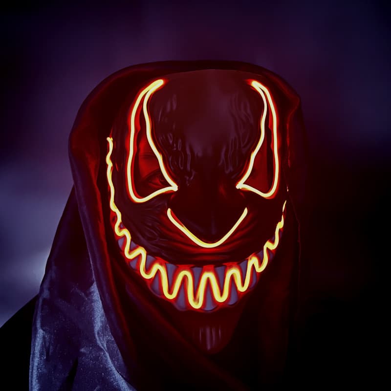 Halloween-Maske LED-Kostüm Gruselige Leuchtmaske