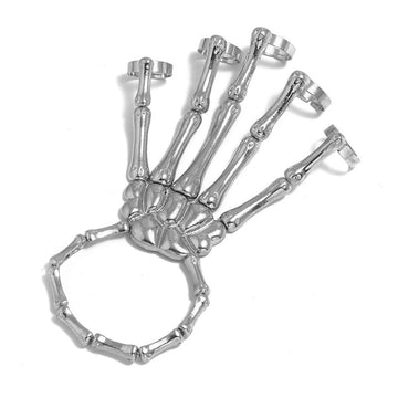 Skull hand bone hundred match five finger ring bracelet（Free Shipping）