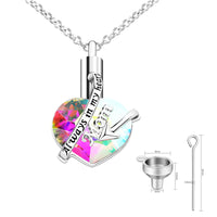 A Piece Of My Heart Lives In Heaven-Souvenir/Crystal Urn Pendant Necklace