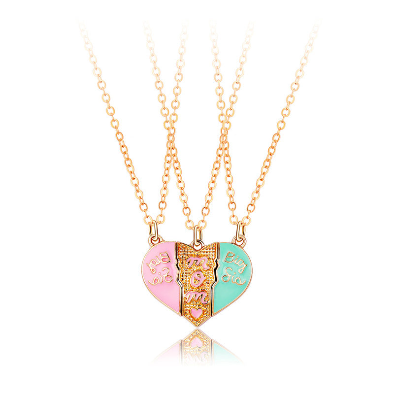 Mother's Day parent-child love patchwork necklace（Free Shipping）