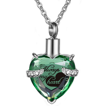 A Piece Of My Heart Lives In Heaven-Souvenir/Multicolor crystal urn necklace