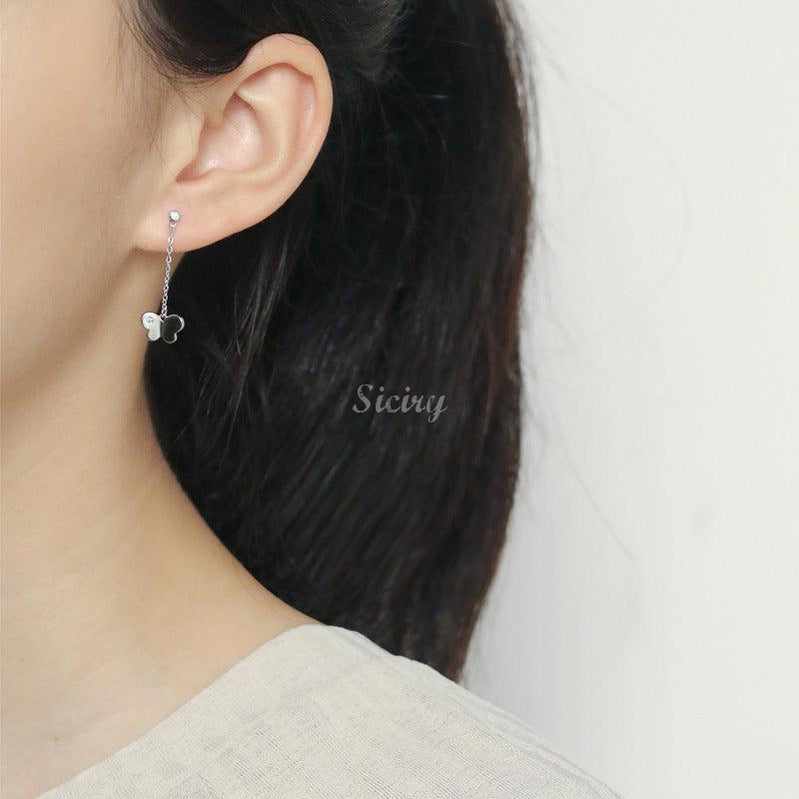 Asymmetric Butterfly Earrings Earrings Female S925 Sterling Silver Earrings Batch