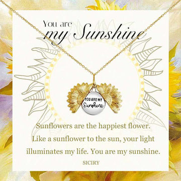 Sunflower Blooms-You Are My Sunshine Sunflower Heart Necklace