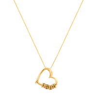 Heart Necklace With Engraved Beads