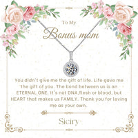 925 To My Bonus Mom-Sterling Silver Necklace - Black Rose Box
