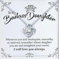 To My Badass Daughter - Luxe Crown Necklace Gift Set-