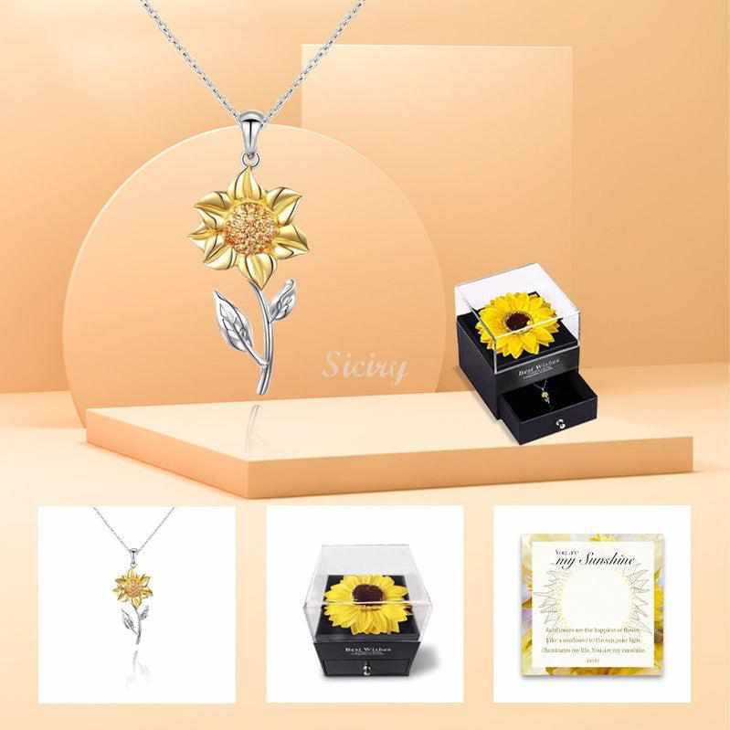 You Are My Sunshine Sunflower Necklace