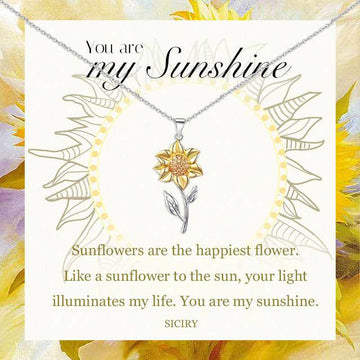 Sunflower-You Are My Sunshine Sunflower Heart Necklace
