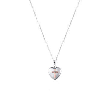 A Piece Of My Heart Lives In Heaven-Souvenir/Peach Heart Cross Urne Pendentif 