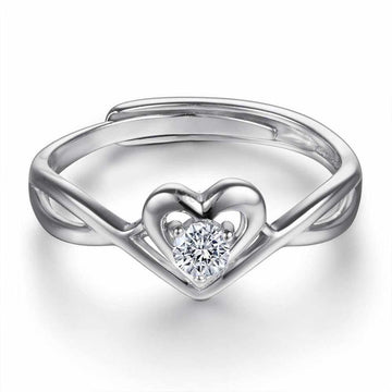 Love Heart With Zirconia Ring