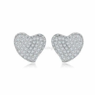 Full Diamond Heart-Shaped Earrings