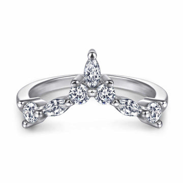 V-Shaped Sterling Silver Crown Ring