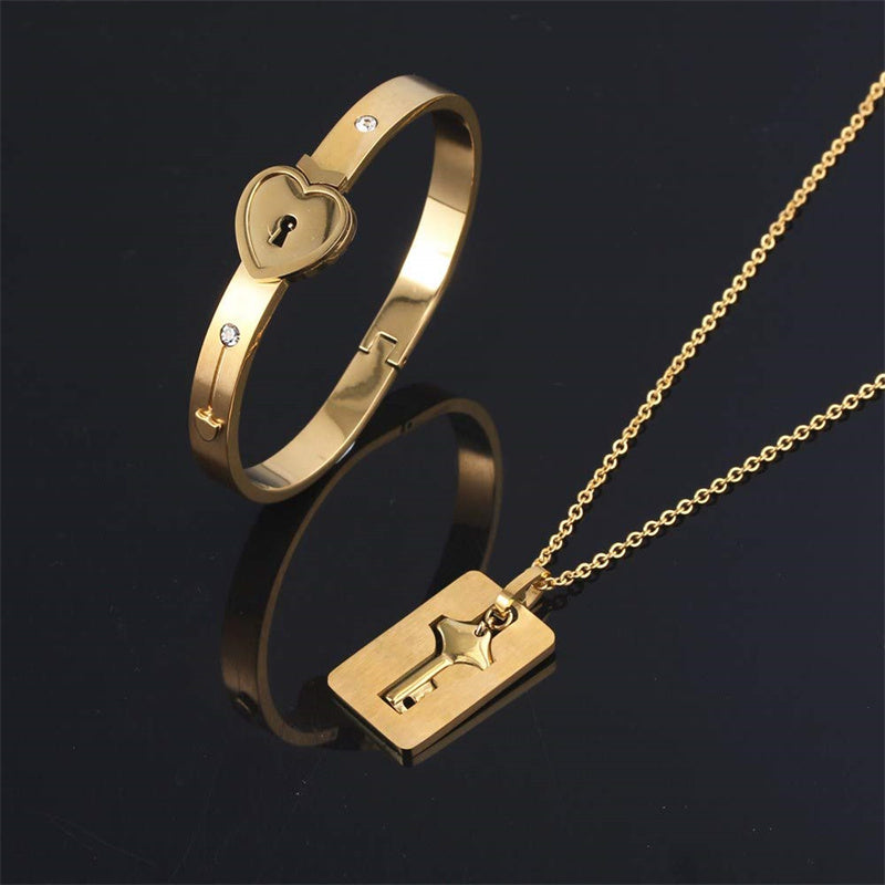 Couple concentric lock key titanium steel bracelet（Free Shipping）