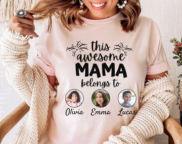 Personalized Mom Shirt with Kid's Name and Photo-Mother's Day Shirt