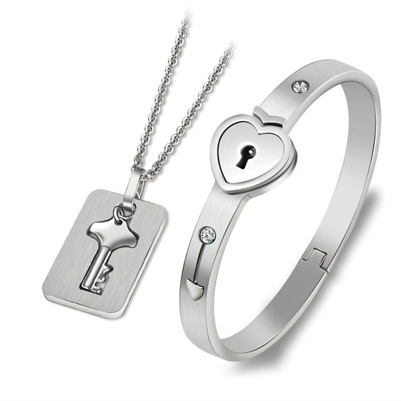 Couple concentric lock key titanium steel bracelet（Free Shipping）