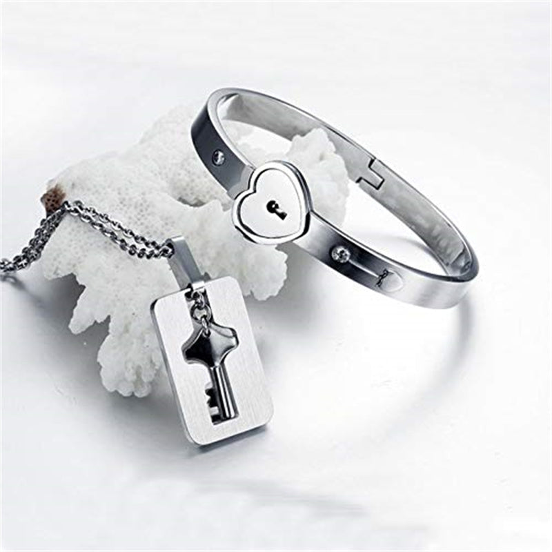 Couple concentric lock key titanium steel bracelet（Free Shipping）