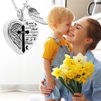 A Piece Of My Heart Lives In Heaven-Souvenir/Heart Urn Pendant Necklace